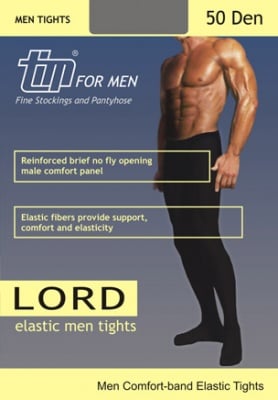 Мъжки чорапогащи с еластан Lord 50 Den  5 черно XXL